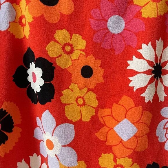 Victoria Beckham X Target Women's Floral Print Orange Mini Skirt Size XS - Picture 3 of 8